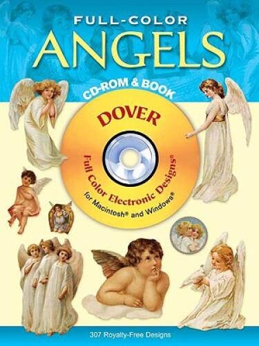 Full-Color Angels CD-ROM and Book (Dover Electronic Clip Art) – Paperback – GOOD
