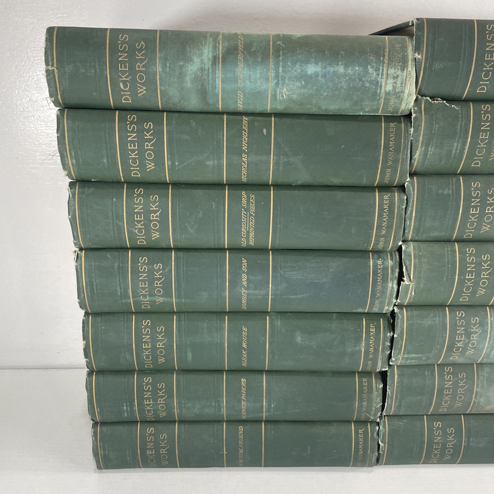 Lot of 14 Vintage Charles Dickens’s Works Hardcover Books John Wanamaker