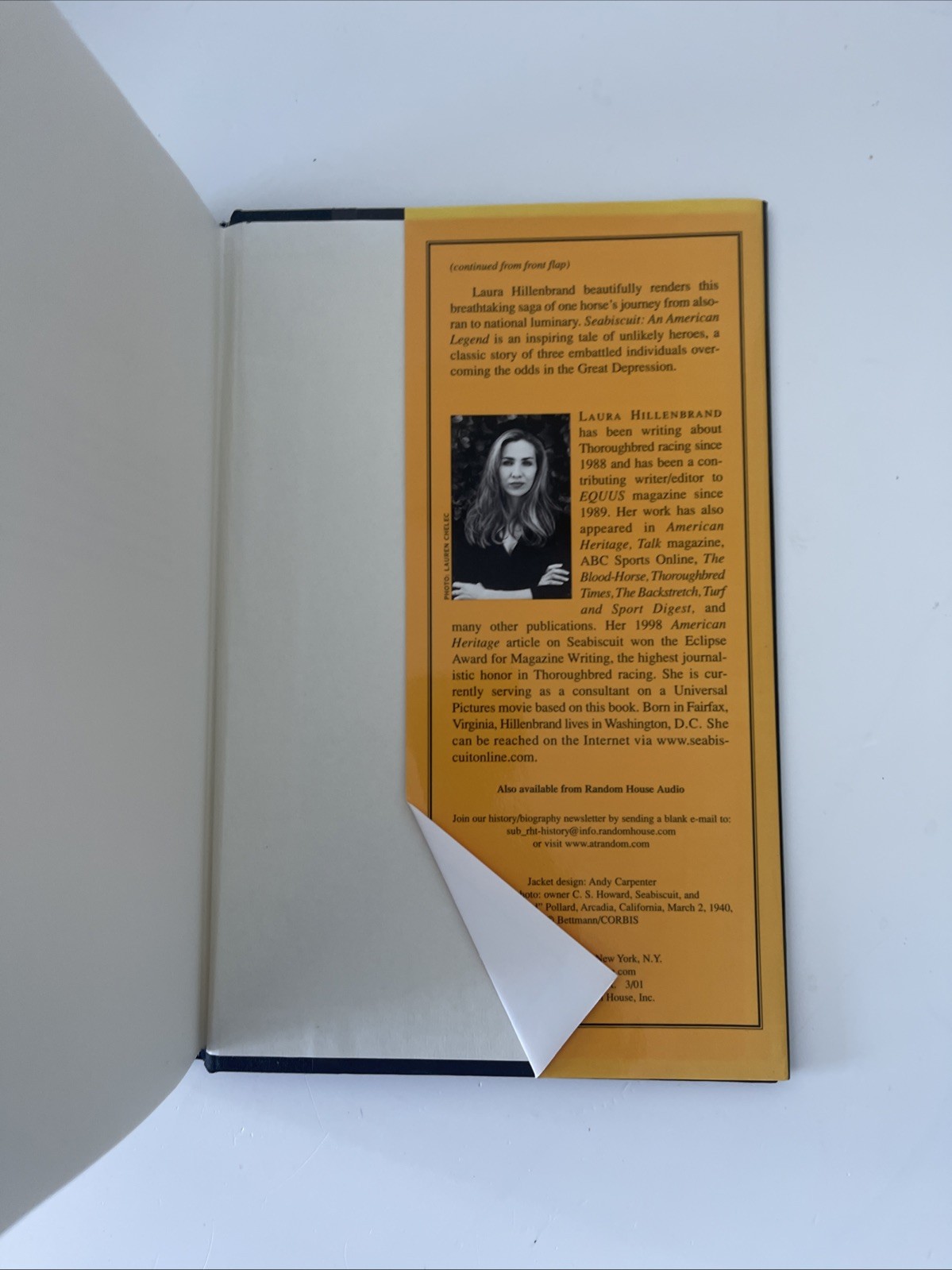 Seabiscuit: An American Legend by Laura Hillenbrand Hardcover 2001 Book