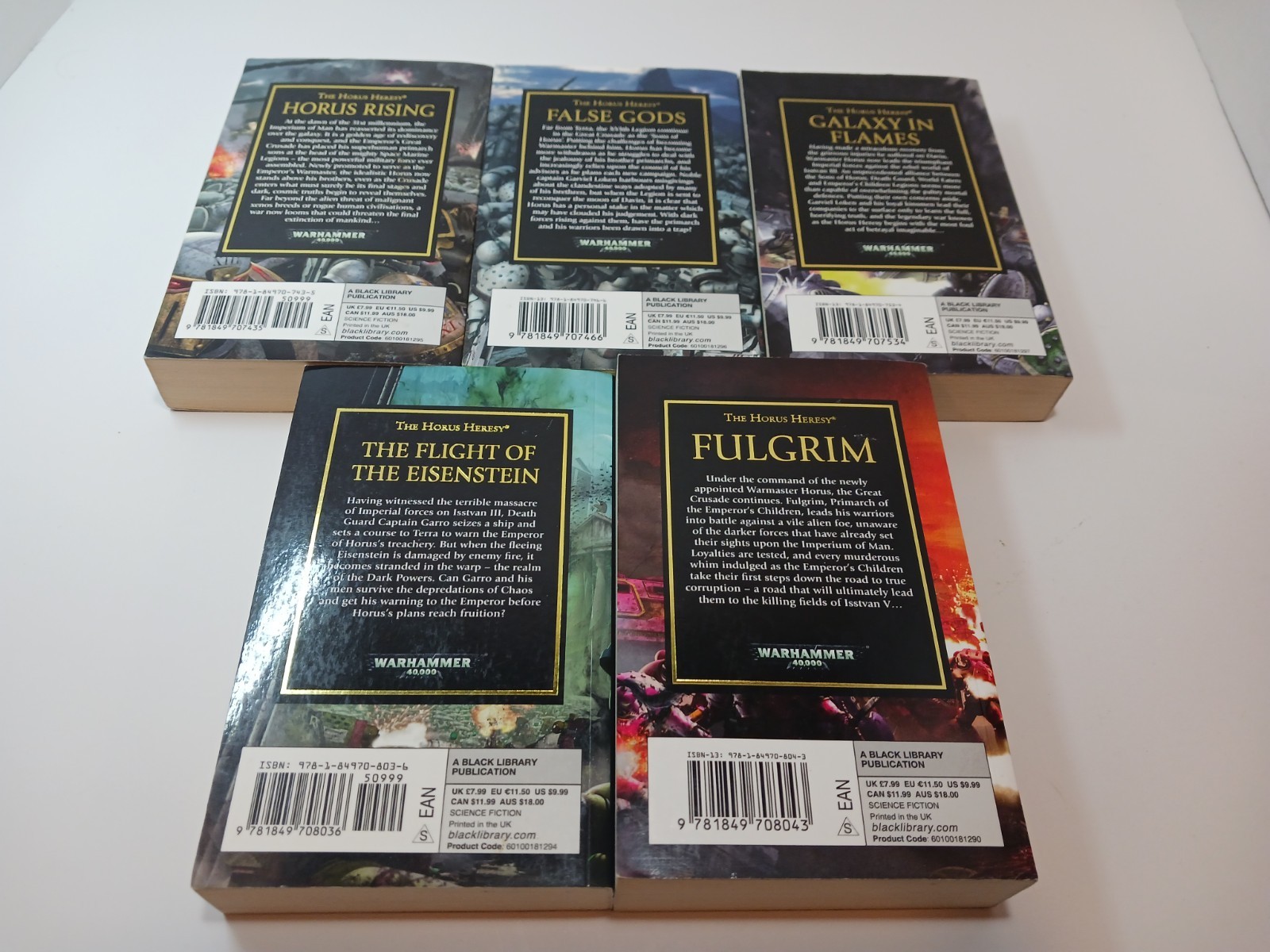Warhammer 40K Horus Heresy Books 1-5 Reprints VGC