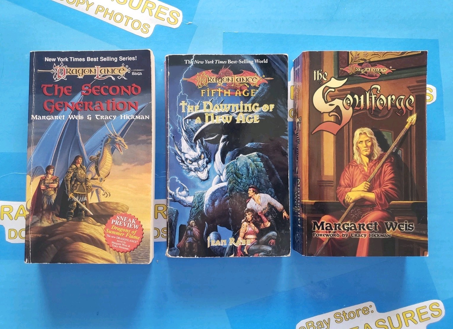 LOT OF 11 *VINTAGE* DRAGONLANCE PAPERBACK BOOKS 1984-2000 tsr d&d Dragons Used