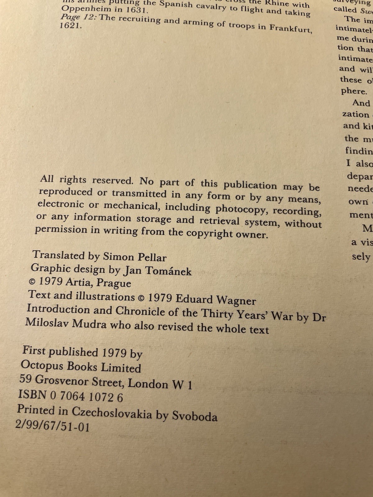 European Weapons Warfare 1618-1648 Eduard Wagner Hardcover Military