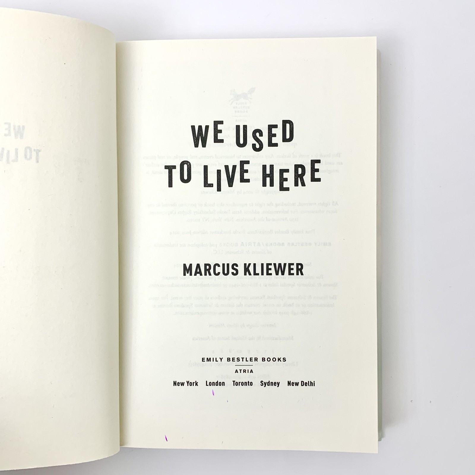 We Used to Live Here Marcus Kliewer Horror Thriller Novel Haunted House HC Book