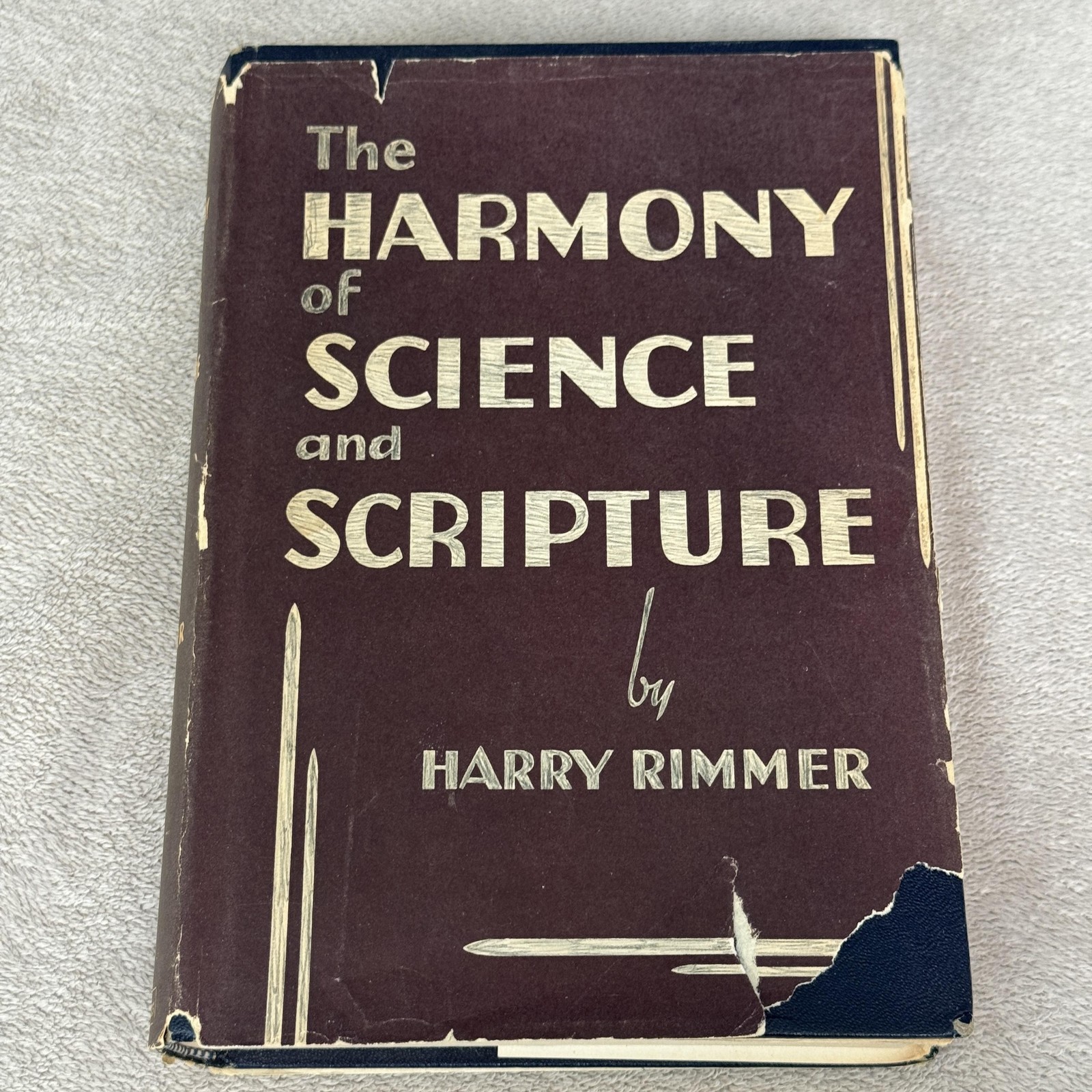 Vintage Harmony Of Science And Scripture Harry Rimmer Eerdmans 1952 HC DJ USA