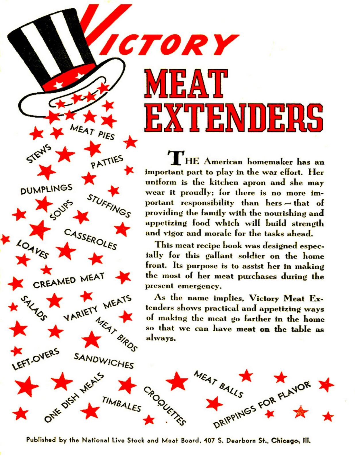1943 Victory Meat Extenders Recipe Cook Book (39 page)