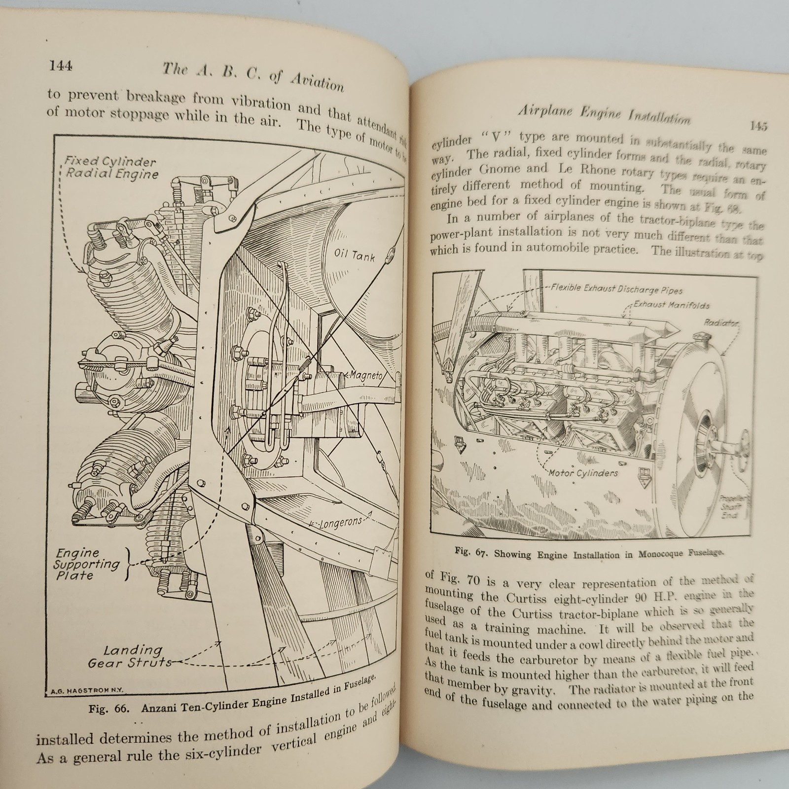 ABC of Aviation 1919 Antique Aircraft Flight Biplane Manual Page First Edition