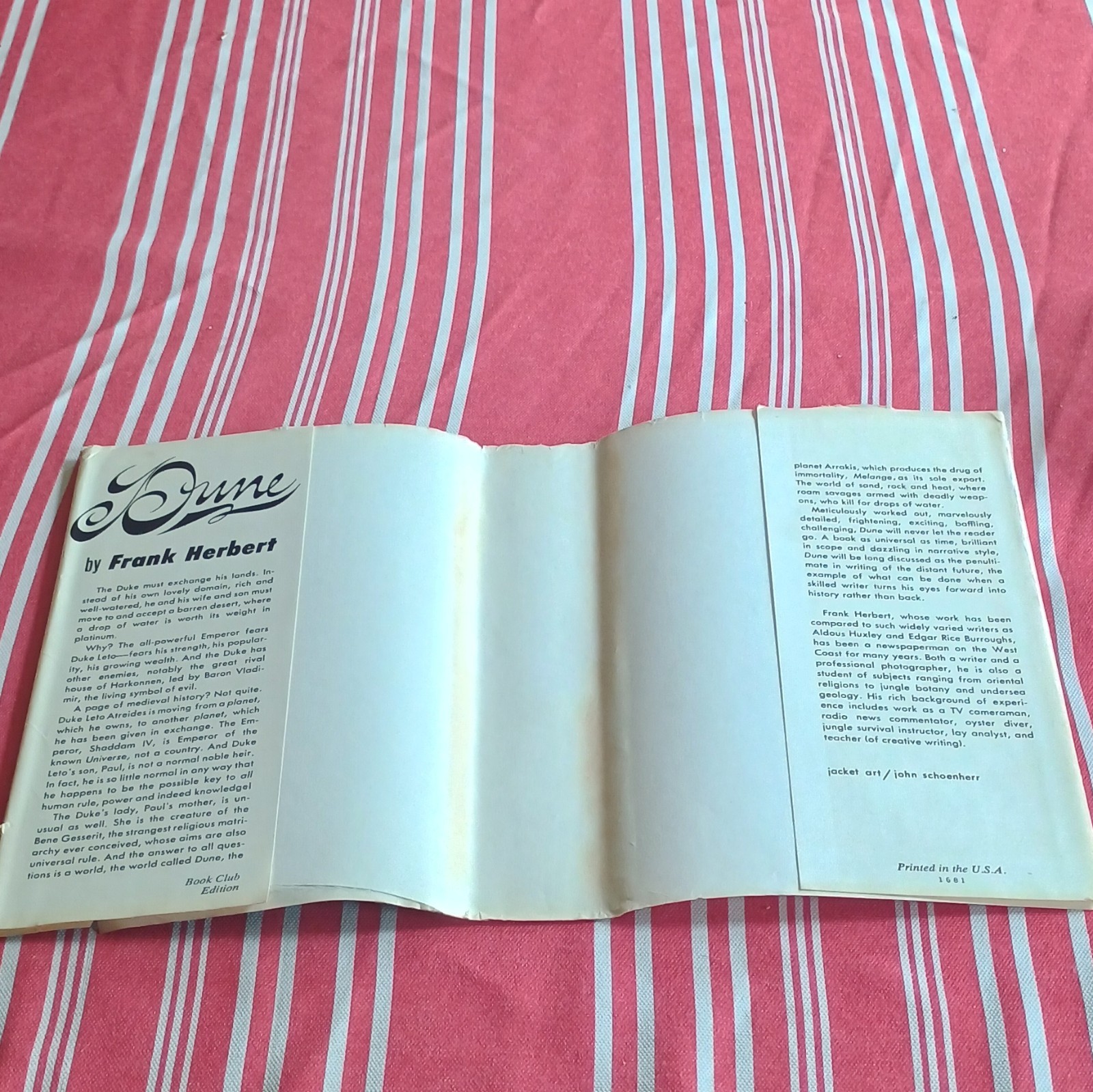 Frank Herbert Dune HCDJ Sci-Fi Chilton 1965 Book Club Ed R45