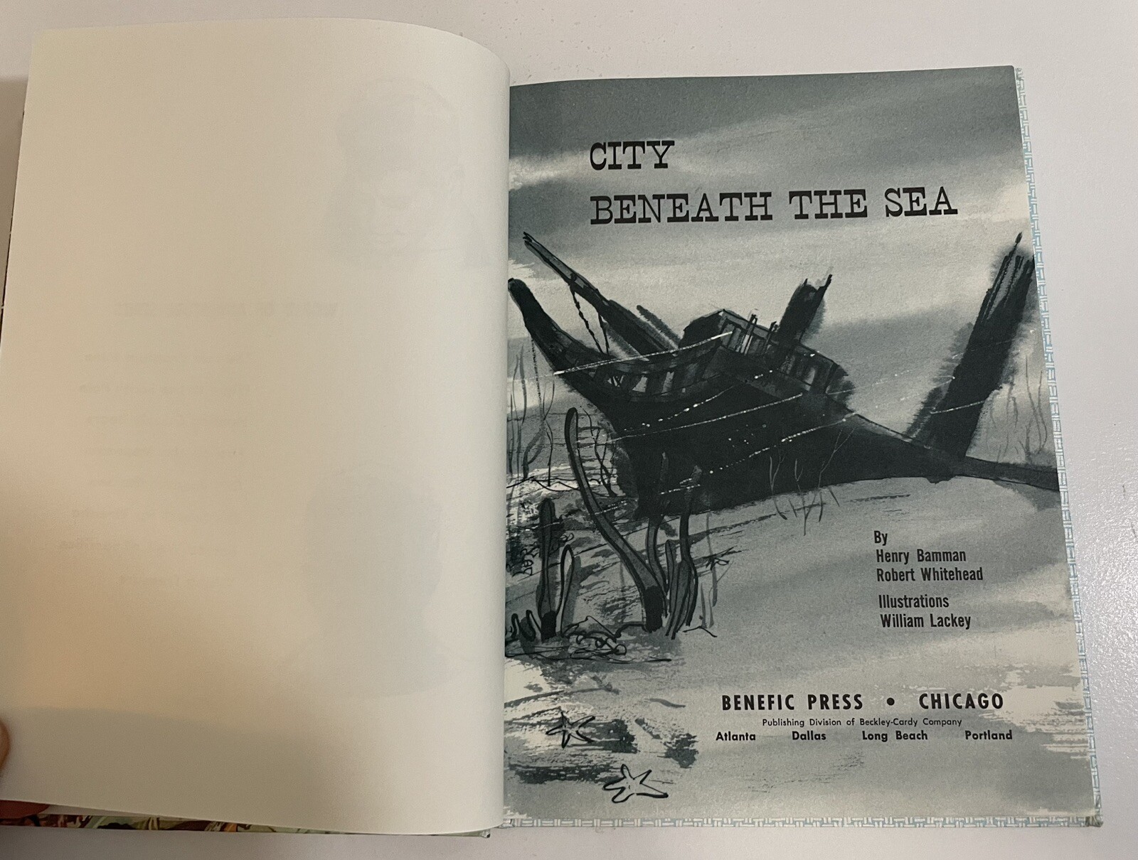 City Beneath the Sea Book Henry Bamman Robert 1975 World Of Adventure Series