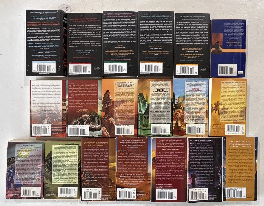 19 Book Lot Complete DUNE Series by Frank & Brian HERBERT Paperback Set