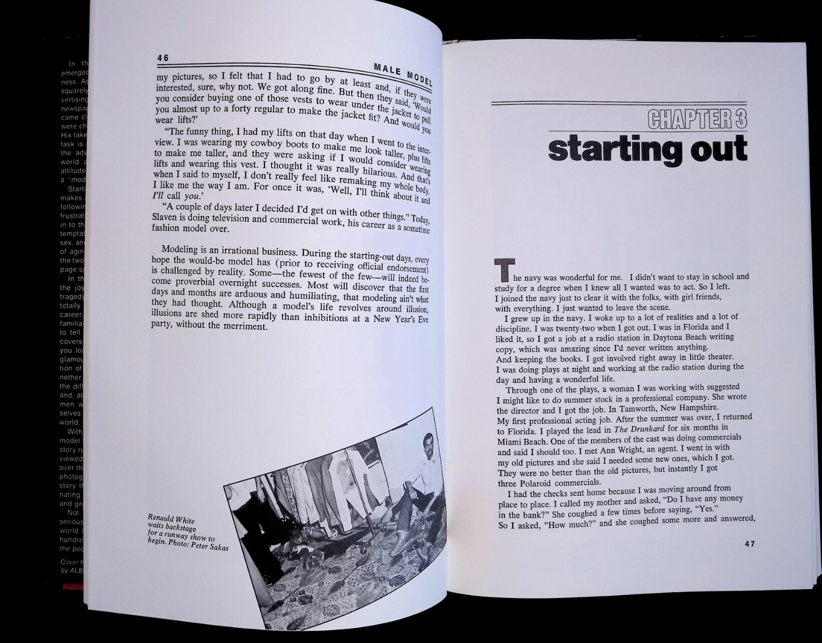 Male Model : The World Behind the Camera by Charles Hix & Michael Taylor 1979