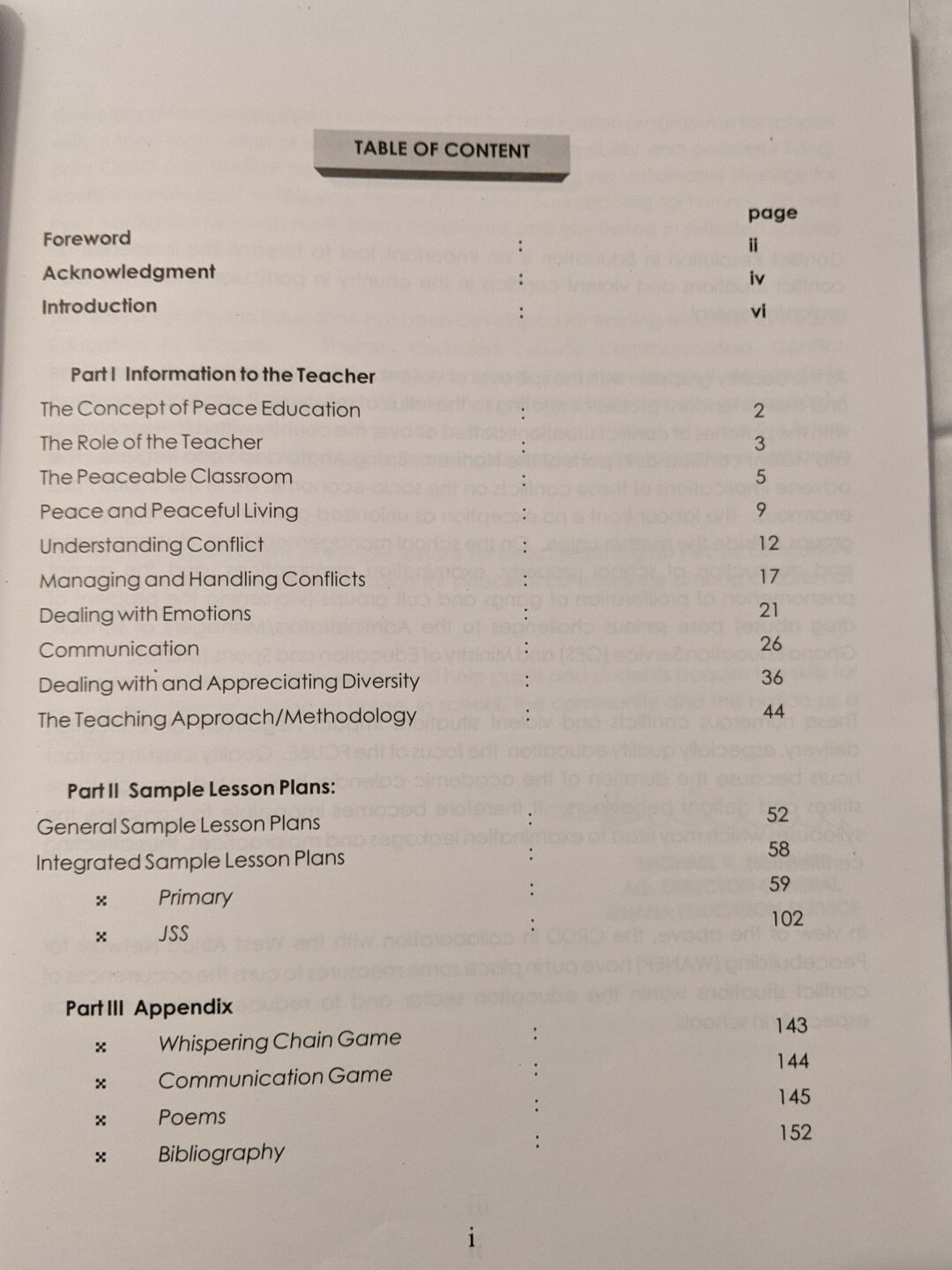 Peace Education For Basic Schools Teacher’s Manual 152 pages Ghana