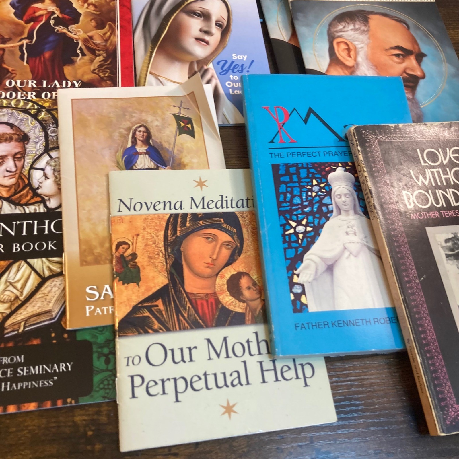 Catholic Prayer Book Lot Mary Marian Mother Teresa Padre Pio Saint Anthony 11pc