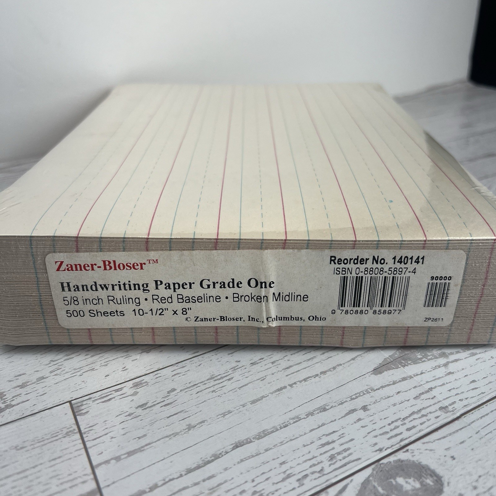 HANDWRITING PAPER GRADE 1: 5/8 INCH RULING-RED By Zaner-bloser **BRAND NEW**