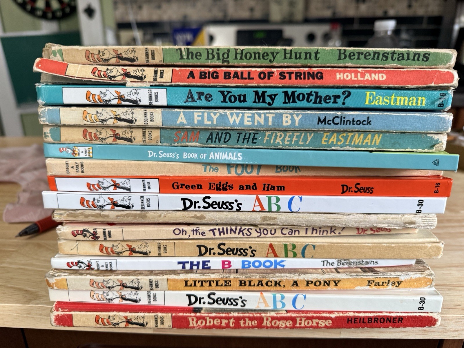 Vintage Lot Dr Seuss Beginner Books 1960s Hardcover ABC Green Eggs Foot