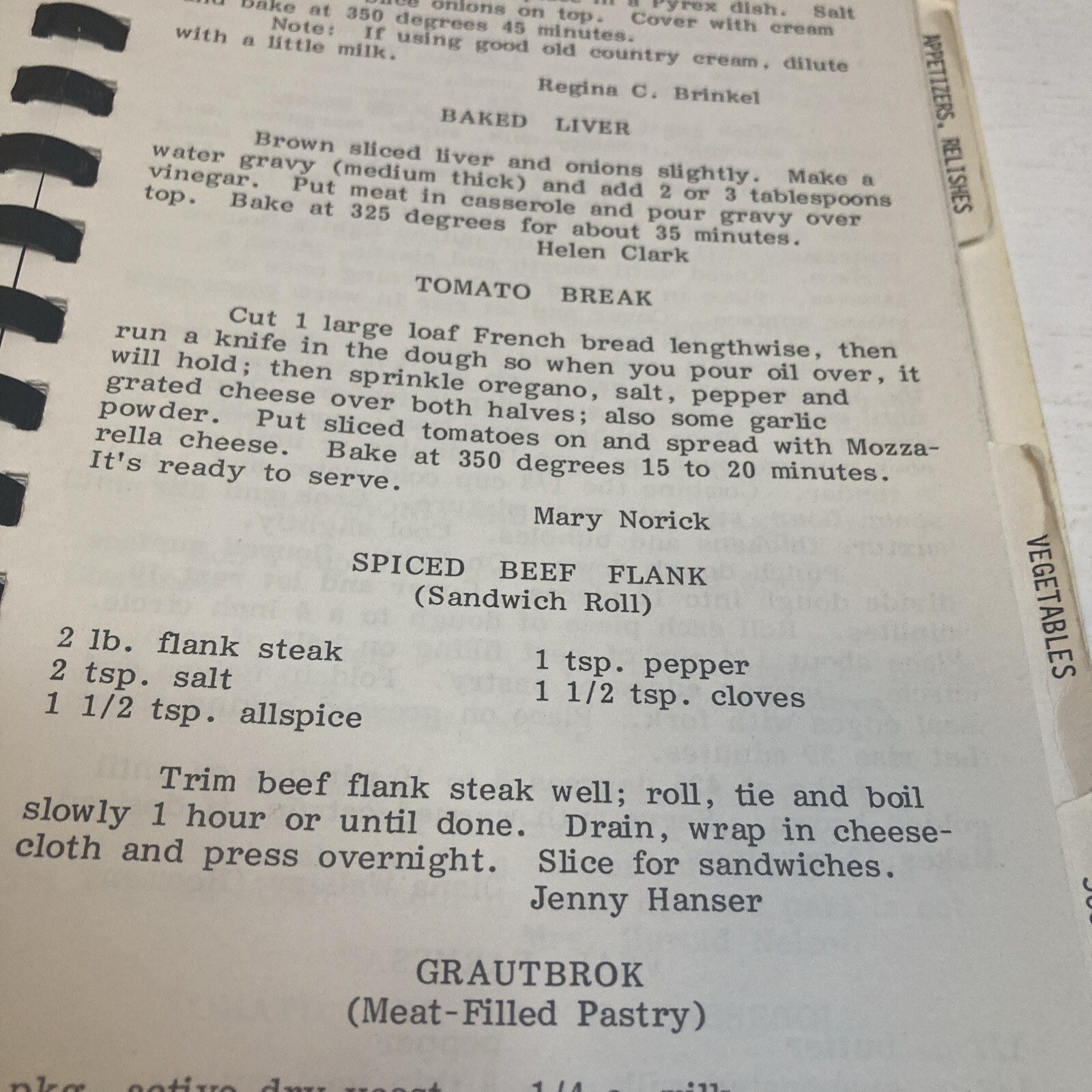 Cherished Recipes Ringbound CookBook Evangelical Church Women Broadview, MT