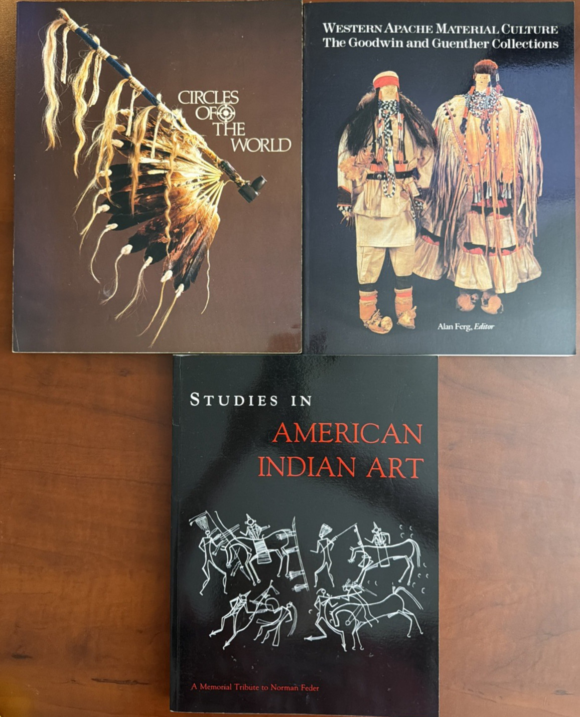 Native American Art Reference Book Lot of 3 Apache Material Culture Plains