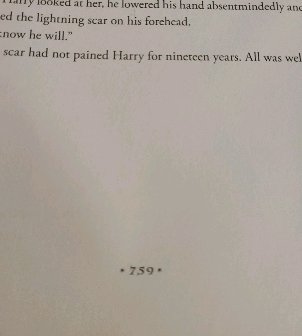 Harry Potter and the Deathly Hallows – 1st Edition- Error Edition 759 End Page
