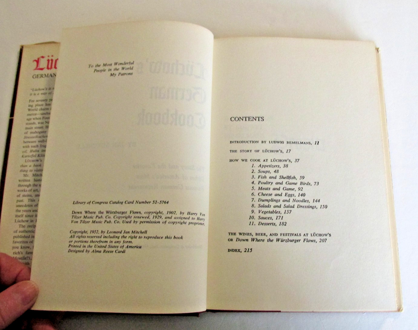 Luchow’s German Cookbook Jan Mitchell 1952 Illustrated Bemelmans BCE