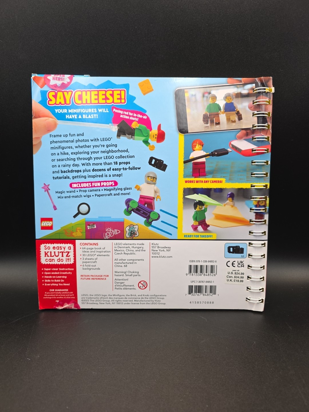 Klutz LEGO Minifigure Photography Book w/ 30 Pieces, Posing Rod, Backgrounds 7+
