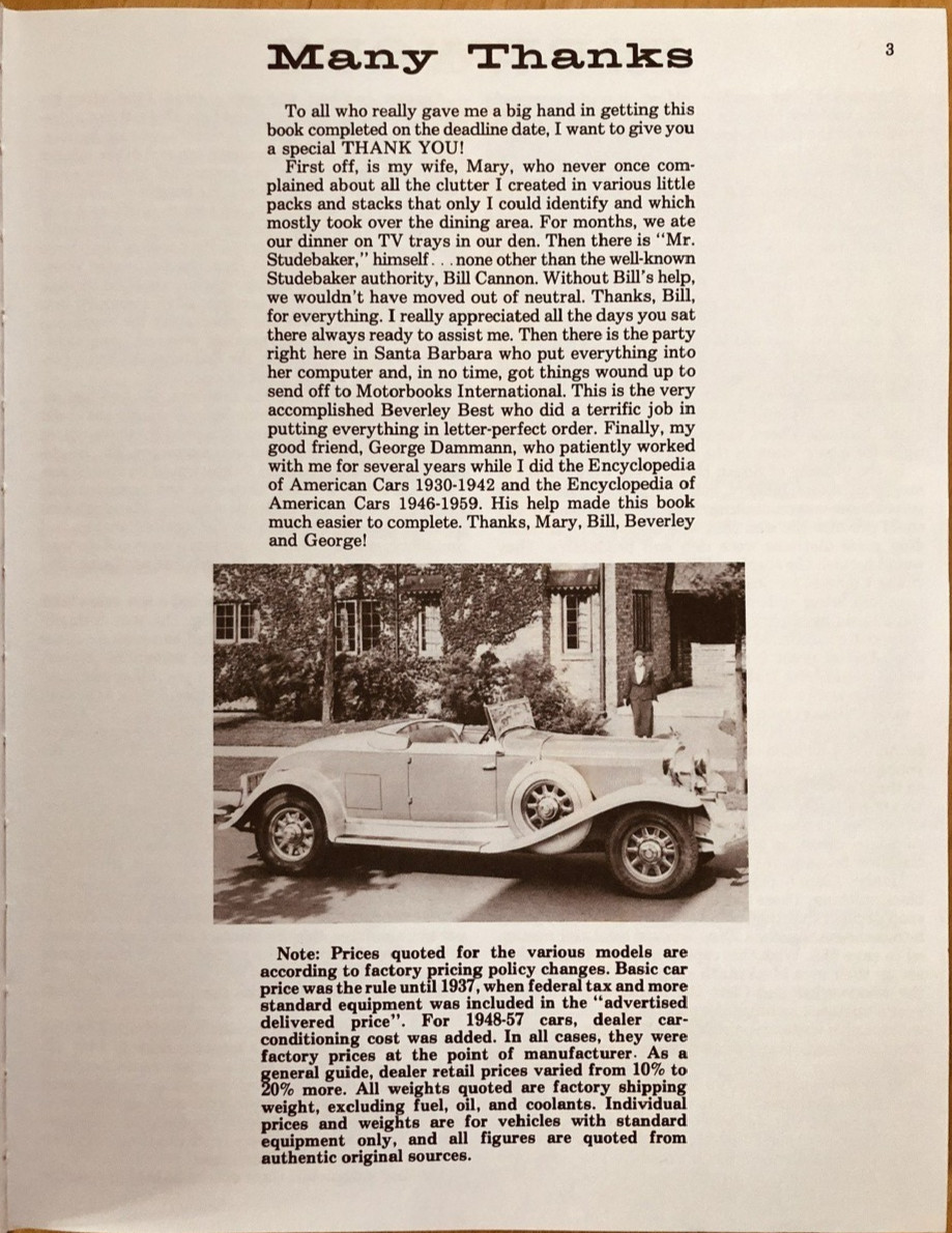 Studebaker Cars by Moloney, 1994 Motorbooks International, Illustrated Hardcover