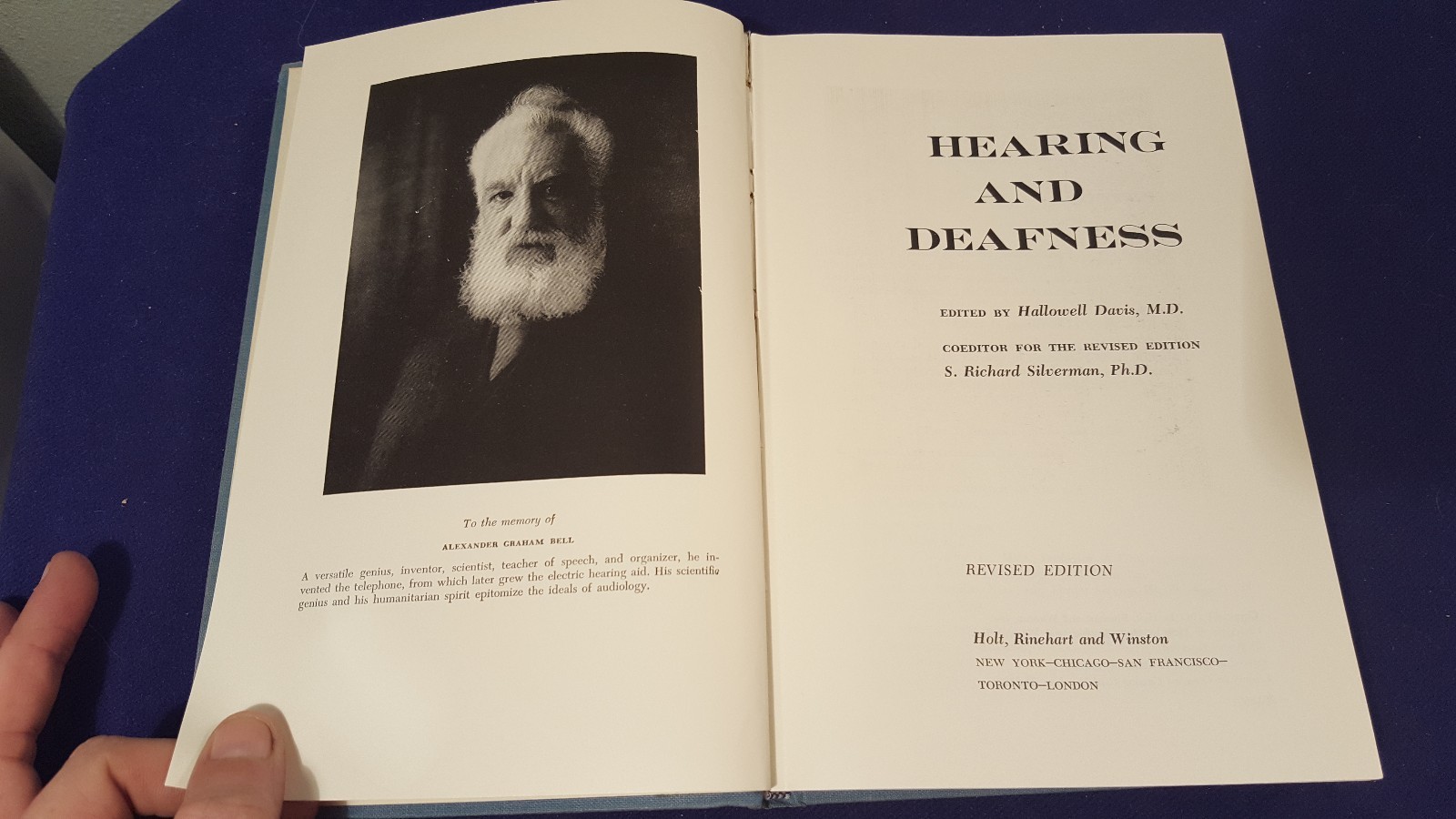 1960 HEARING & DEAFNESS Hardcover Book Textbook