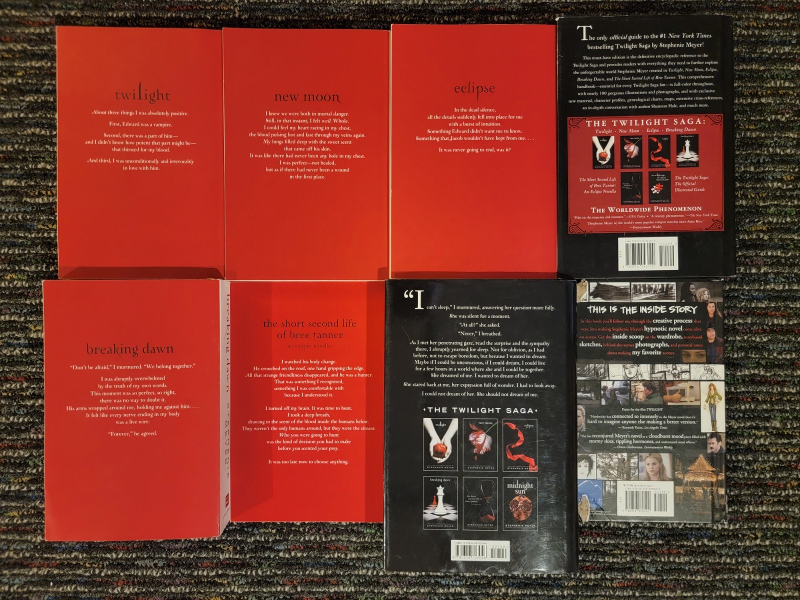 Twilight 8 Book Lot Saga White Collection Illustrated Guide Director’s Notebook