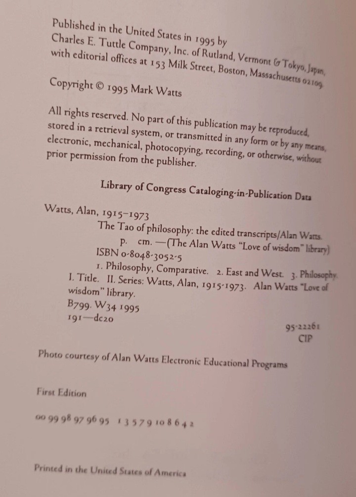 Alan Watts: The Edited Transcripts Series. Six 1st Print Hardcovers. Sharp