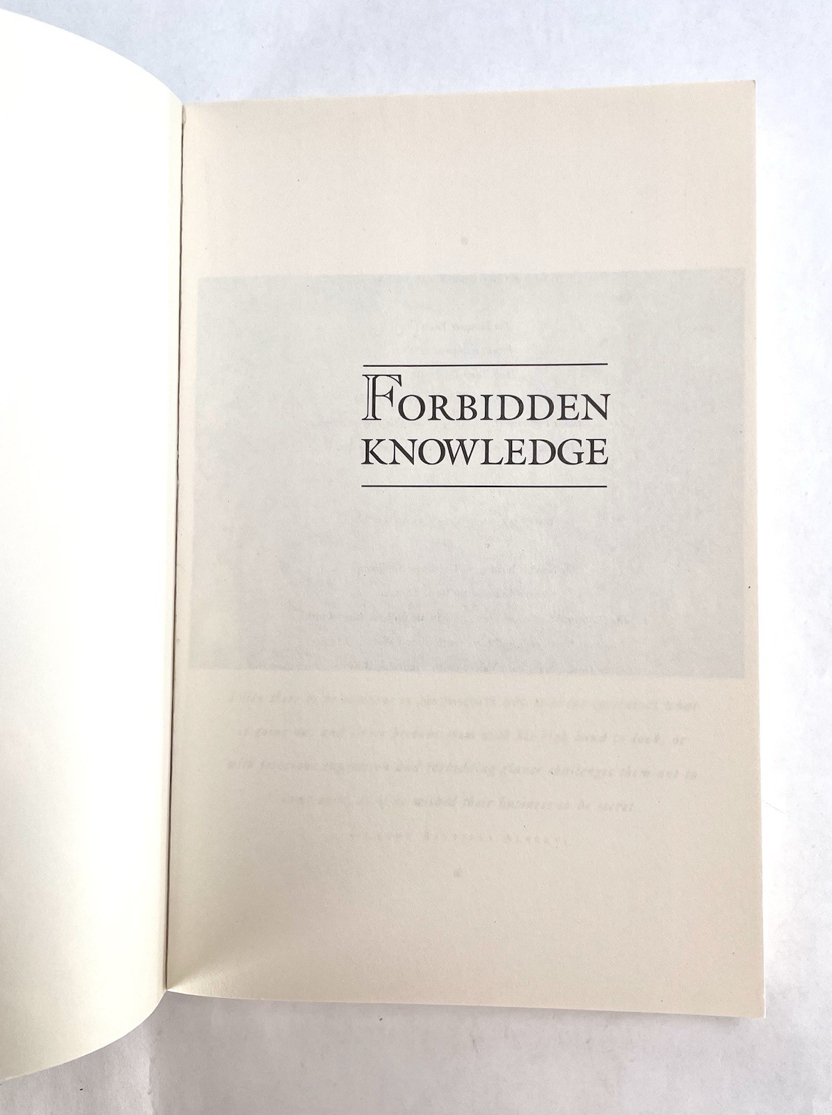 Forbidden Knowledge: From Prometh- 9780312146023, paperback, Roger Shattuck