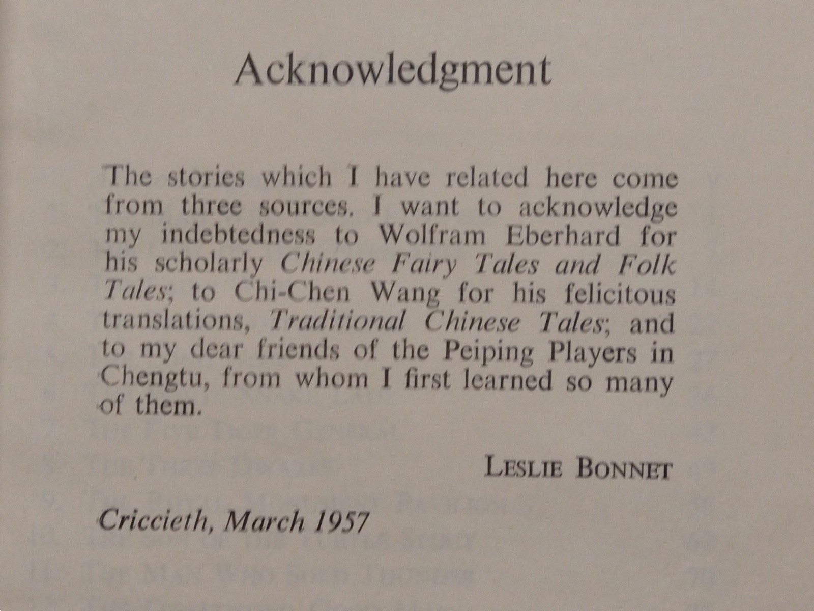 Chinese Fairy Tales, Leslie Bonnet