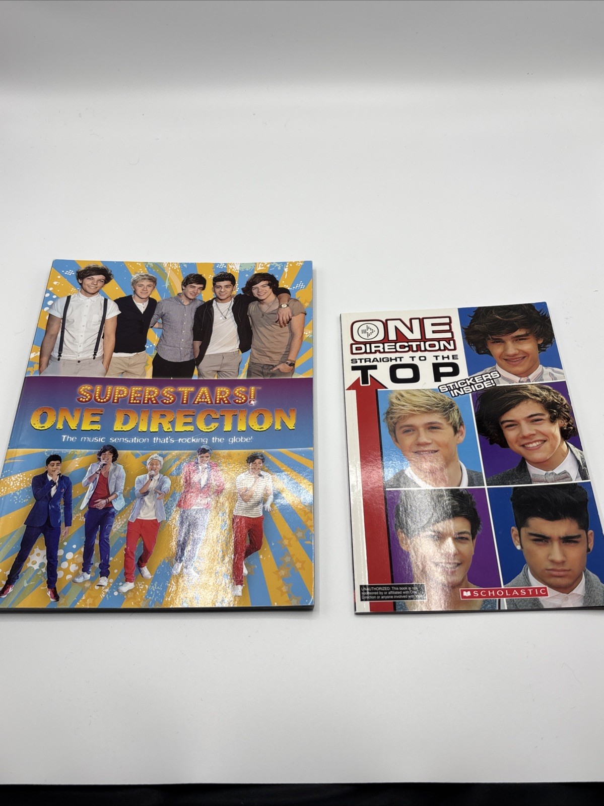 One Direction Book Lot 2 Scholastic Straight to the Top Superstars Hardcover