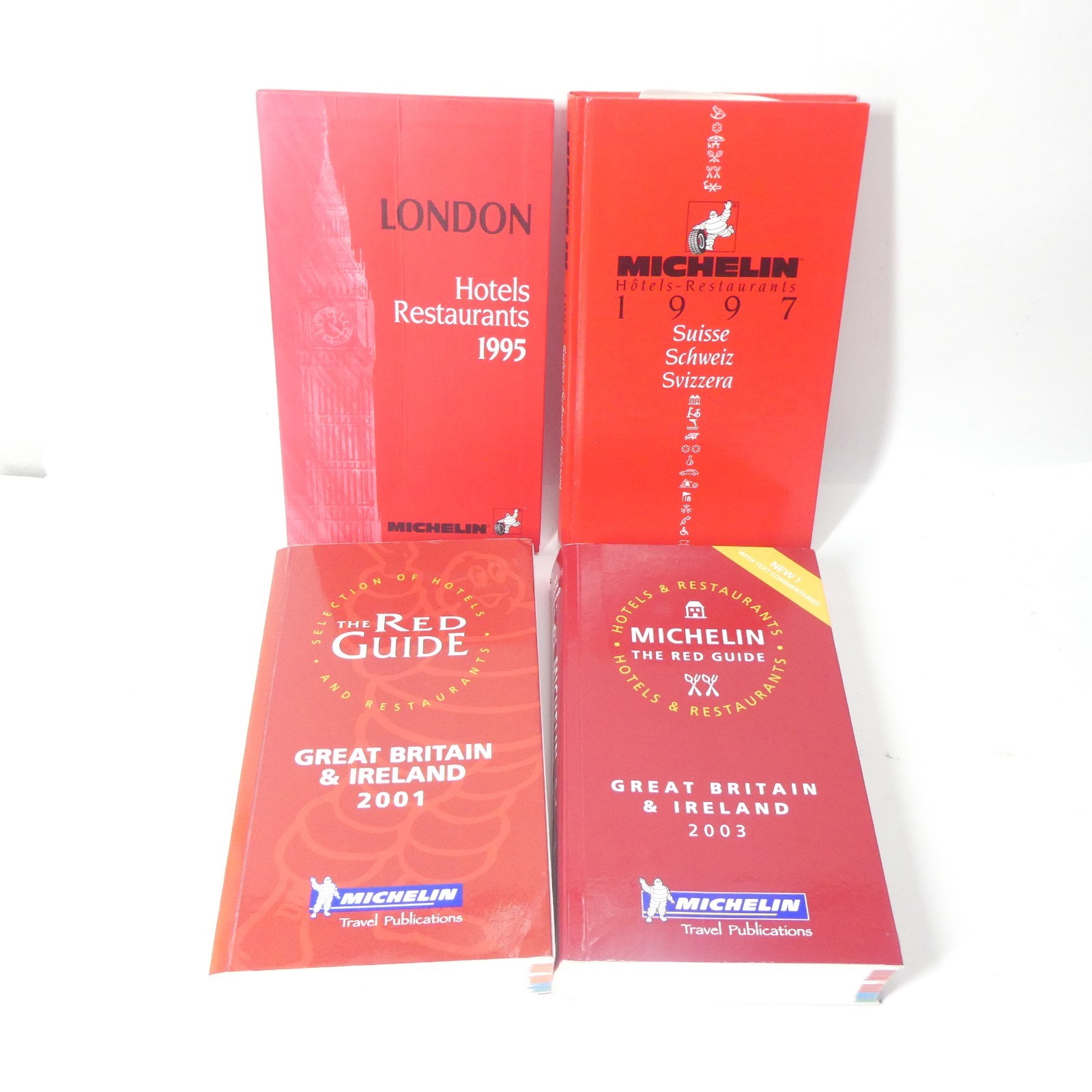 Michelin Red Guide Book Lot – London Great Britain Ireland Switzerland 1995-2003