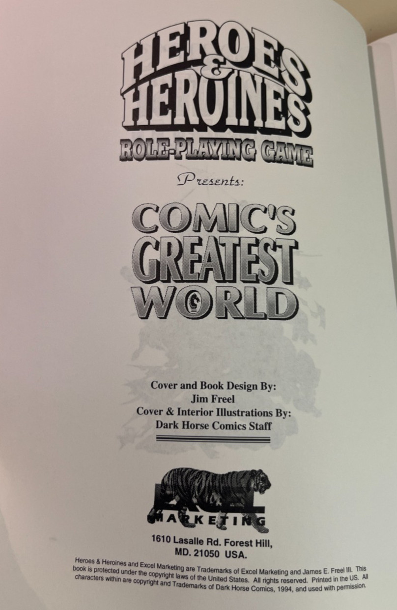 Heroes & Heroines #4 Comic’s Greatest World Dark Horse Comics Supplement Vol. 1