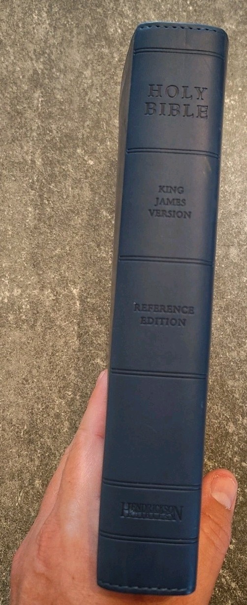 Blue & Grey Leather Holy Bible King James Version Hendrickson Bibles 2015
