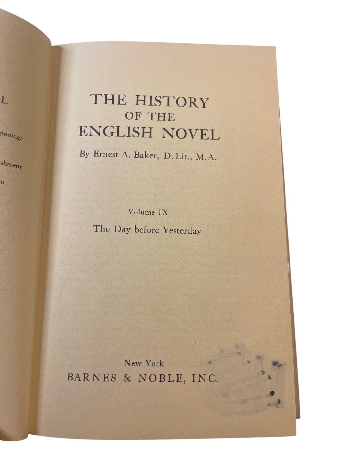 History of English Novel Vol 9 Baker 1966 Reprint Literary Study Barnes & Noble
