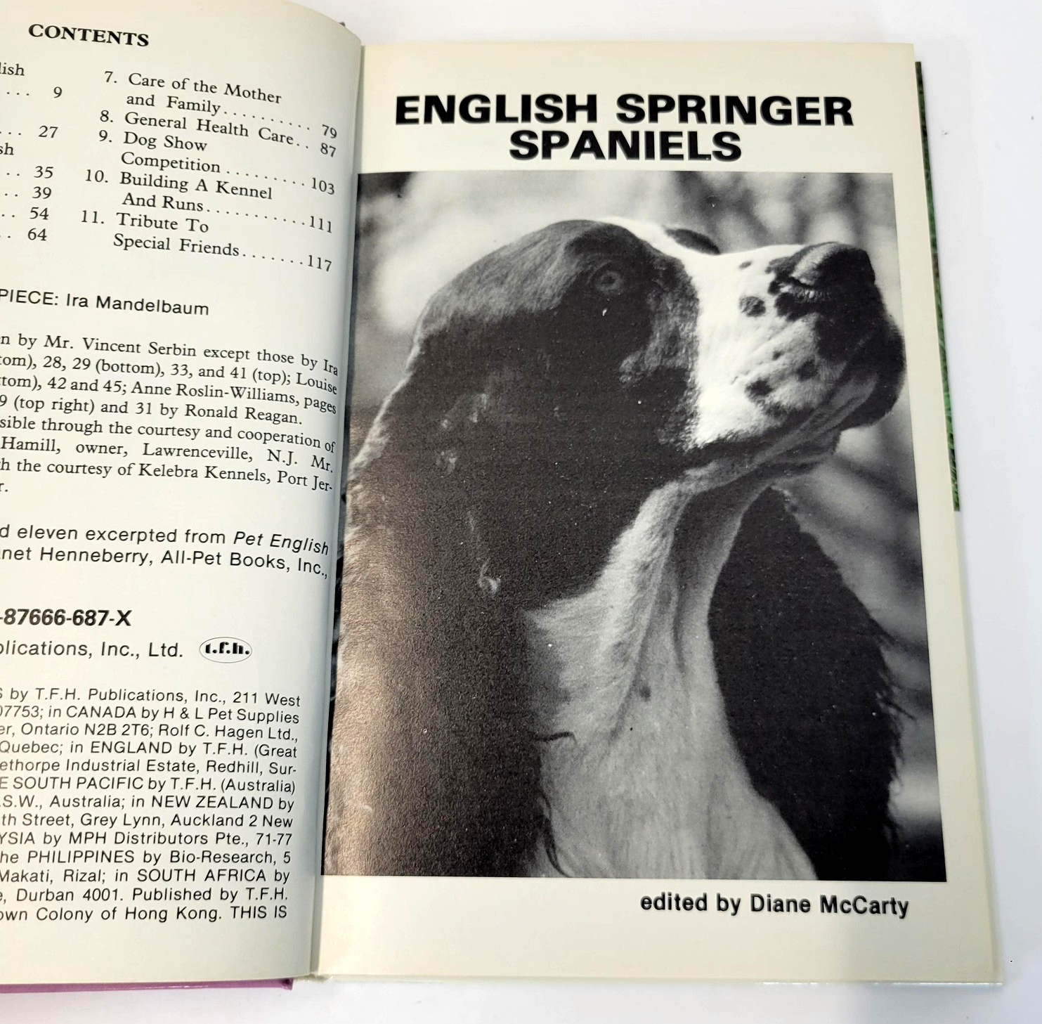 Vintage English Springer Spaniels Diane McCarty T.F.H. Purple HC Dog Care 1983
