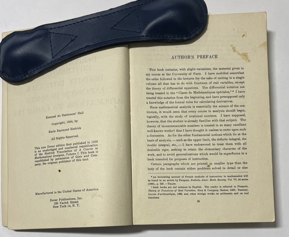 Applications to Geometry Expansion in Series Definite Integrals..Goursat 1959 PB