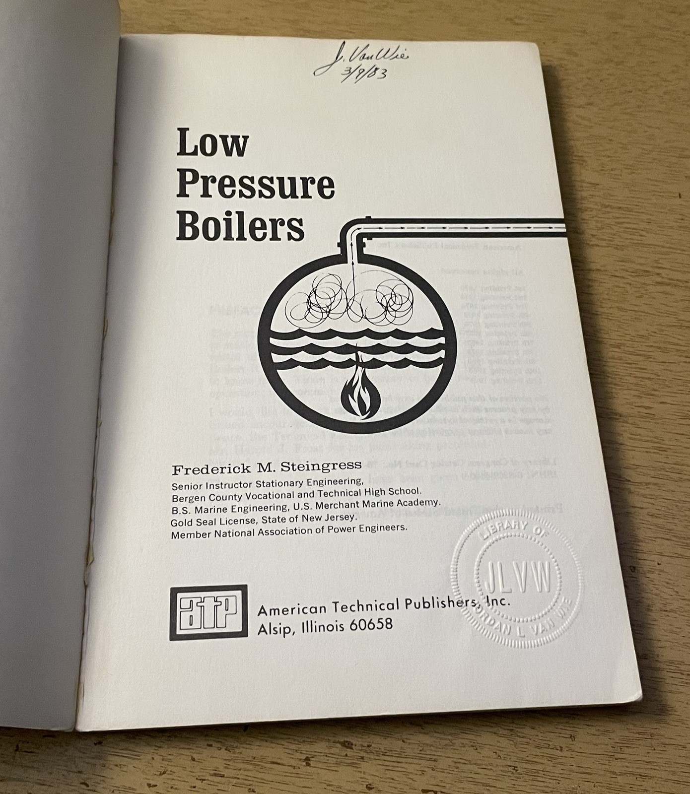 Vtg 1970 Low Pressure Boilers Frederick Stringless Paperback Book ATP 170 Pages