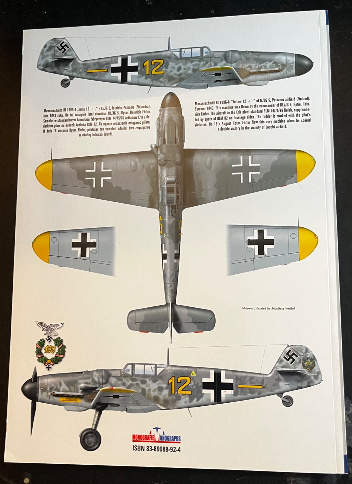 Messerschmitt Bf 109 G/K Vol II. KAGERO MONOGRAPH #22 Krzysztof Janowicz w/mask