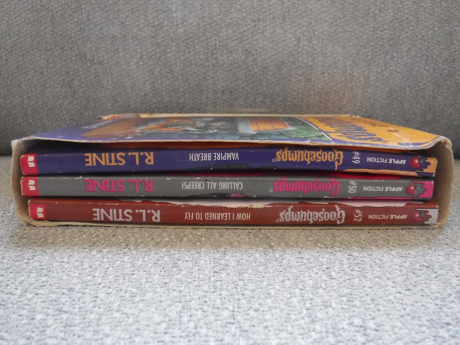 RL Stine Goosebumps Box Set #49 – #52 (missing #51) damage Collectible Paperback