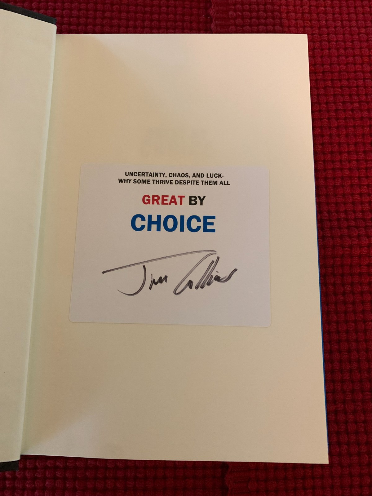 Great by Choice by Jim Collins Signed HC (2011)
