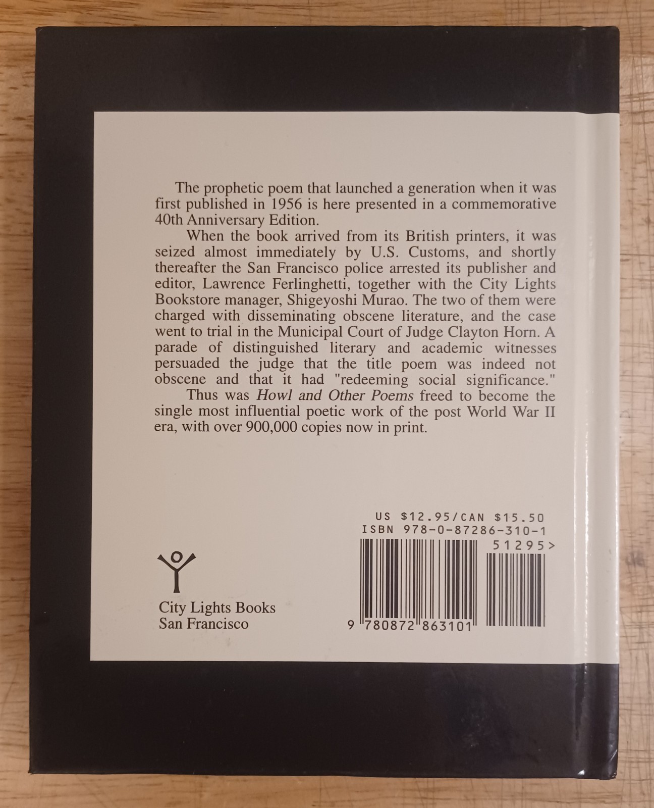 Allen Ginsberg, Howl and Other Poems. 40th Anniv. Hardcover Edition.