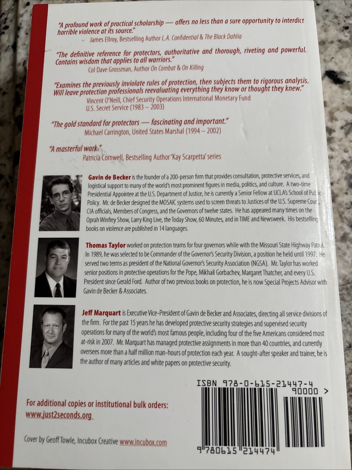 Just 2 Seconds by Gavin de Becker, Tom Taylor &Jeff Marquart, 1st edition 2008