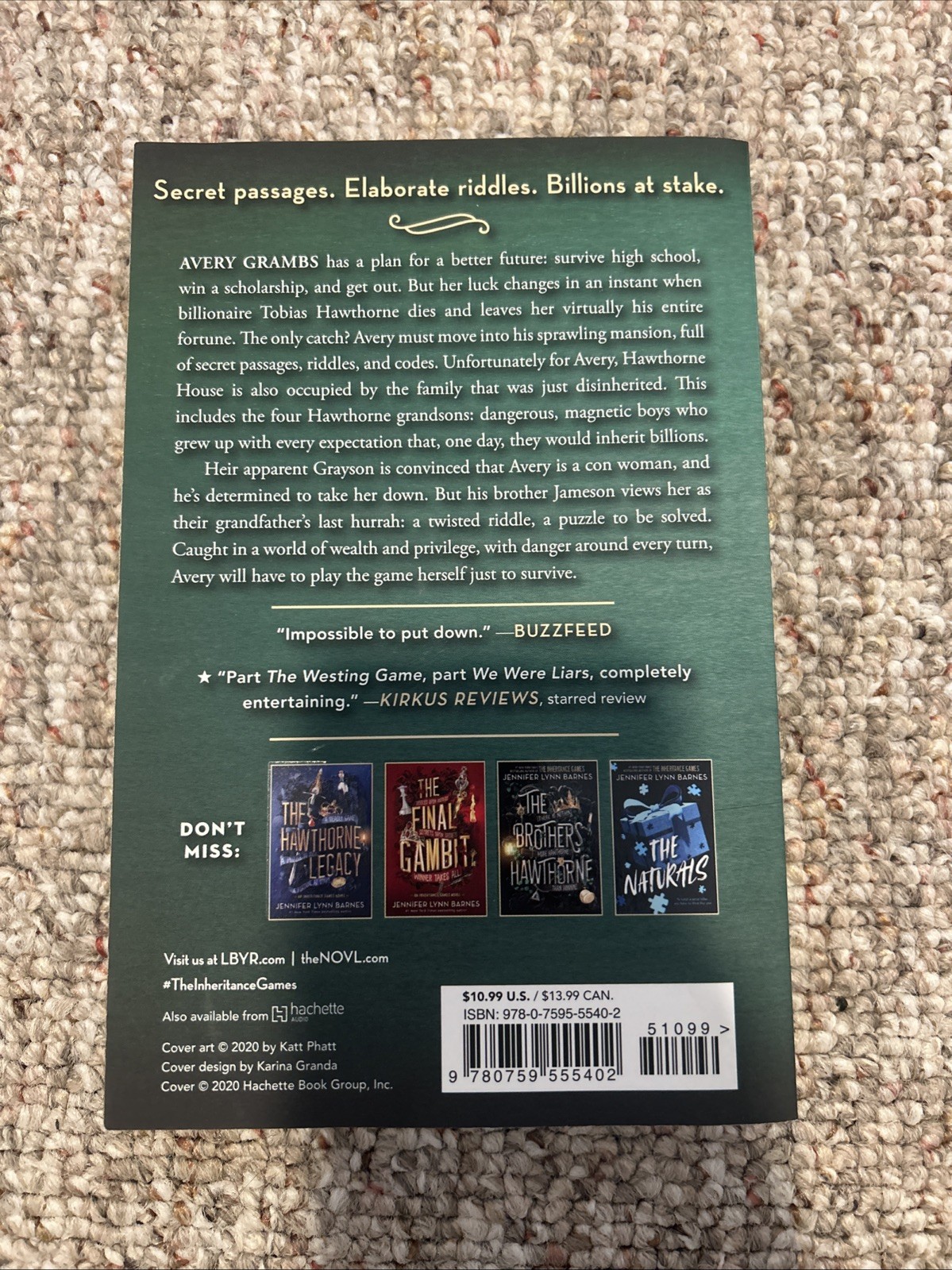 Inheritance Games by Jennifer Lynn Barnes (2021, Trade Paperback)
