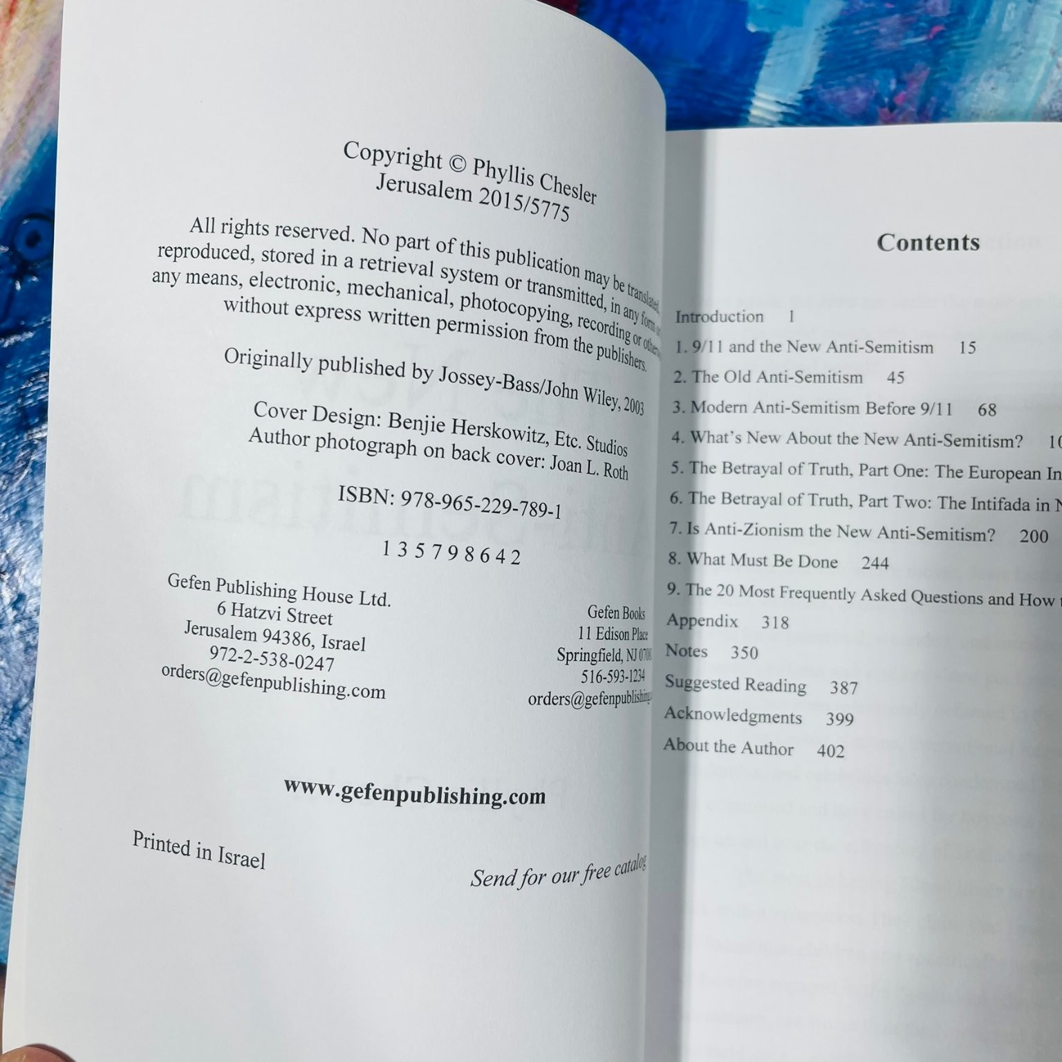 The New Anti-Semitism Phyllis Chesler 2015 Updated Edition Gefen Publishing