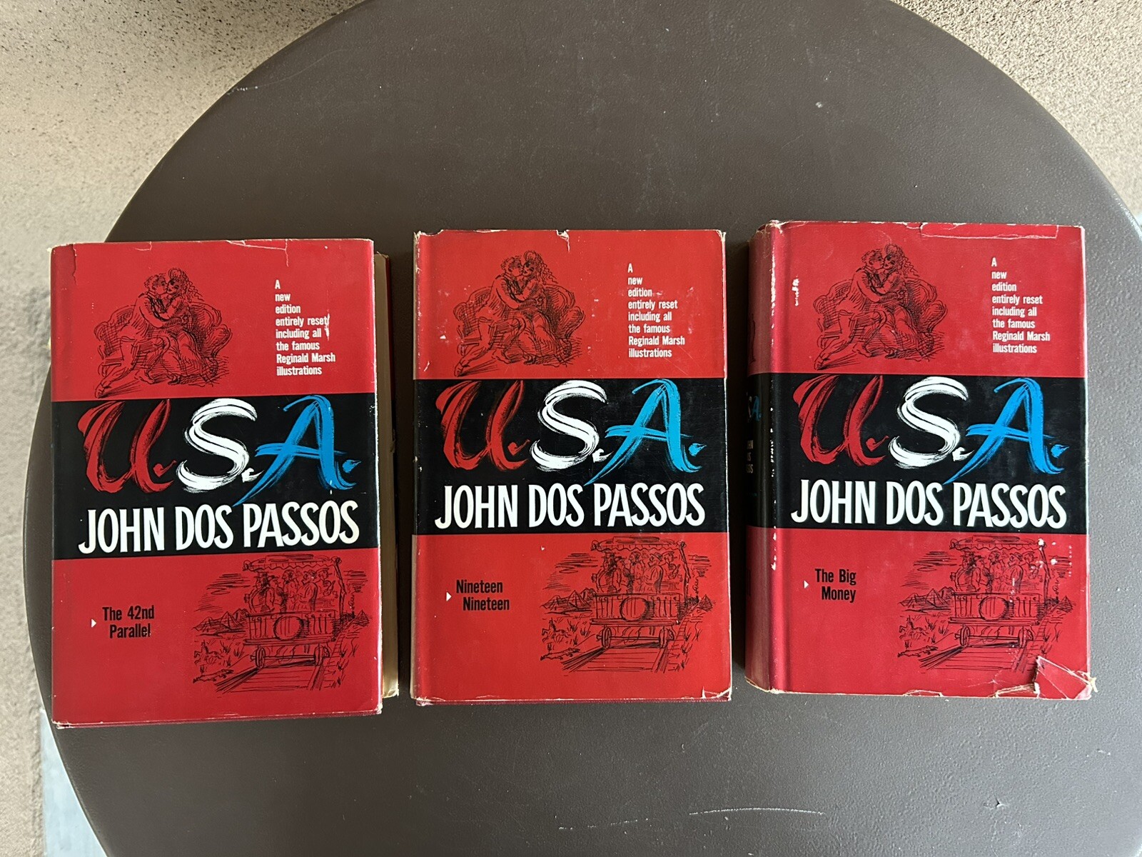 USA Trilogy by John Dos Passos; The 42nd Parallel; 1919; The Big Money 1960 HCDC