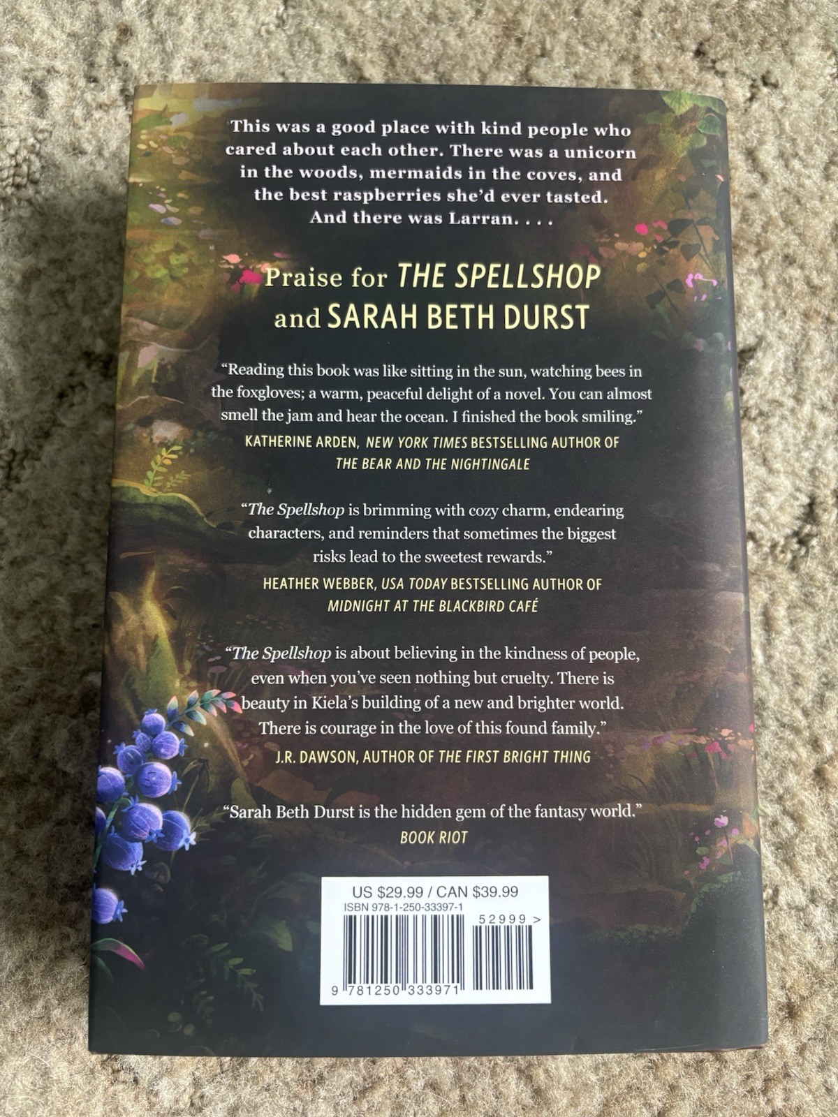 The Spellshop Sarah Beth Durst Hardcover Purple Sprayed Edges Cozy Fantasy