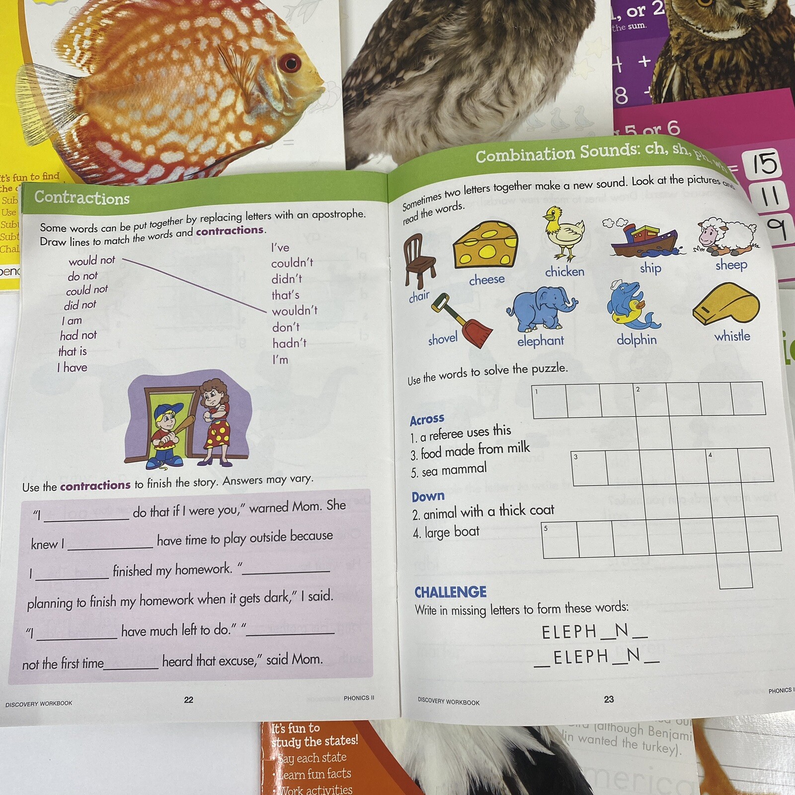Discovery Workbook Lot Addition Subtraction Phonics Study Pre K – Grade 1 Bonus