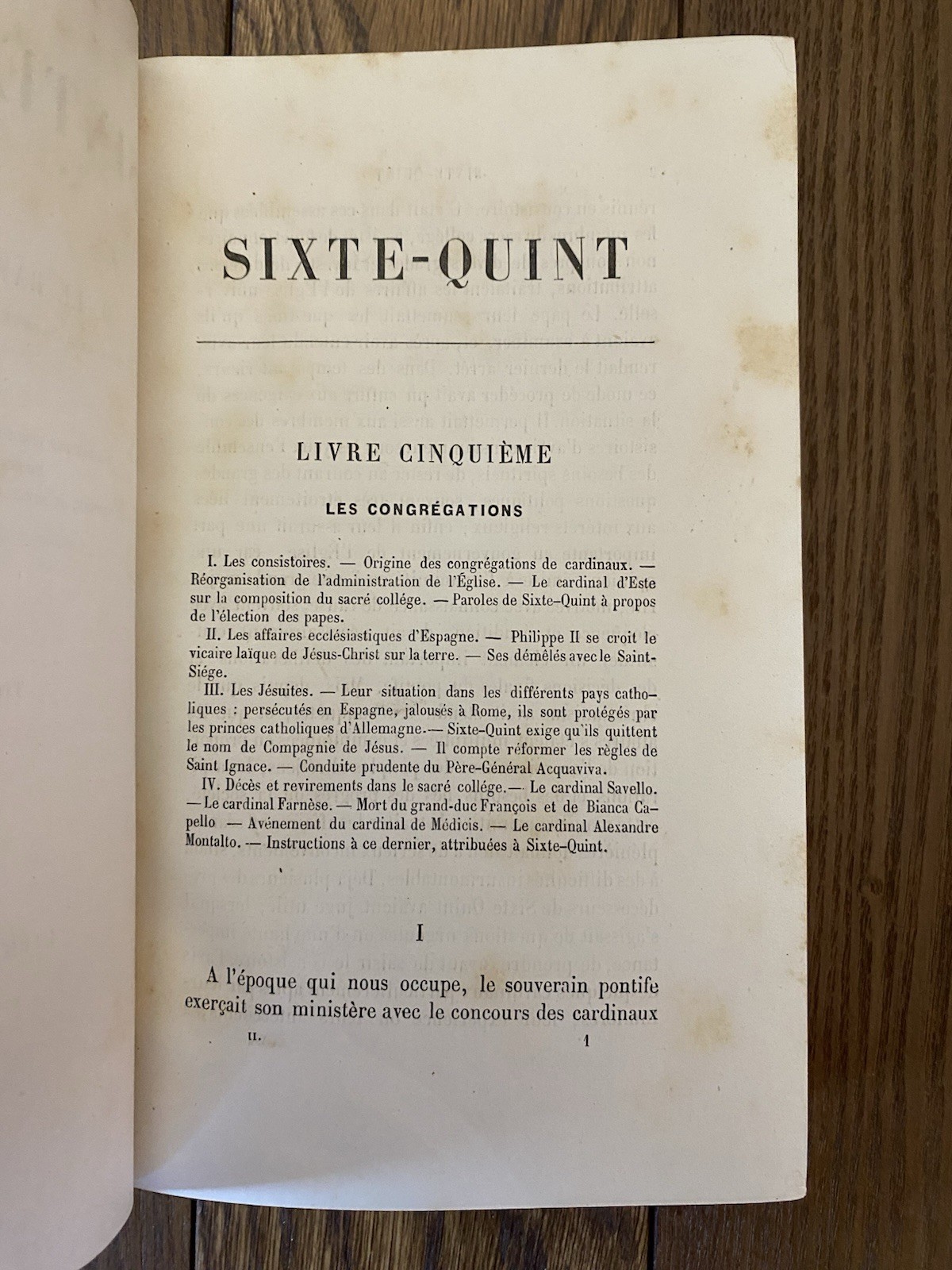 1870 Sixte-Quint Hubner Vols 1-3 Life Times of Pope Sixtus V French Language HC