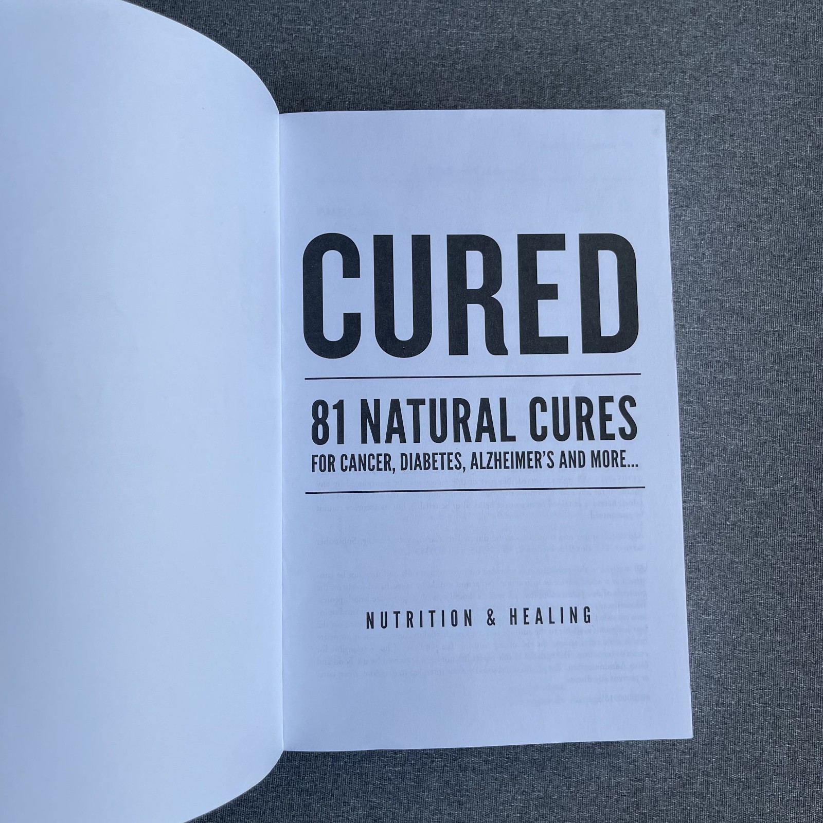 CURED: 81 Natural Cures Nutrition & Healing Paperback Book