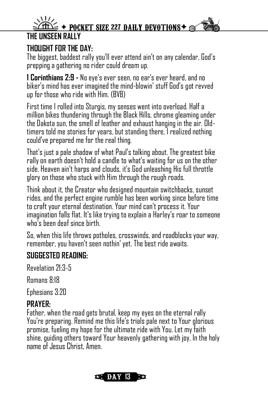 Biker Version Bible Daily Devotional ✦ Pocket Size ✦ 227 BVB Daily Devotions 🏍